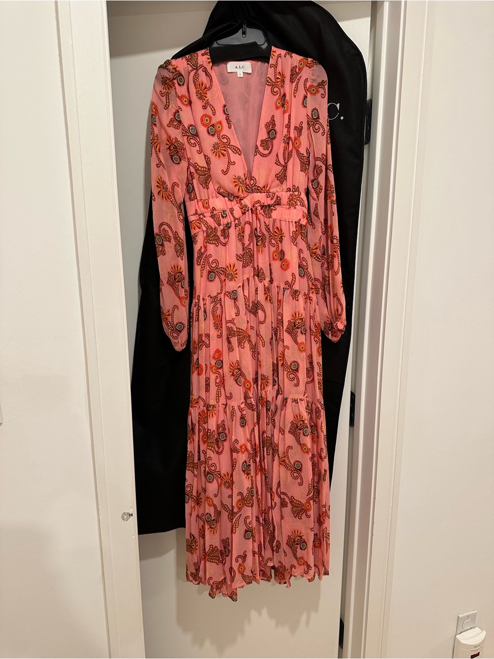 A.L.C. Annie Pink Paisley Maxi Dress